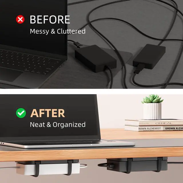 Alt view image 6 of 6 - Upgraded Laptop Charger Holder,Adjustable Silicone Strap Power Brick Organizer With Heat Dissipation,Under Desk Cable Management Mount For Most Power Adapters,Chargers, Included Screws & Adhesive