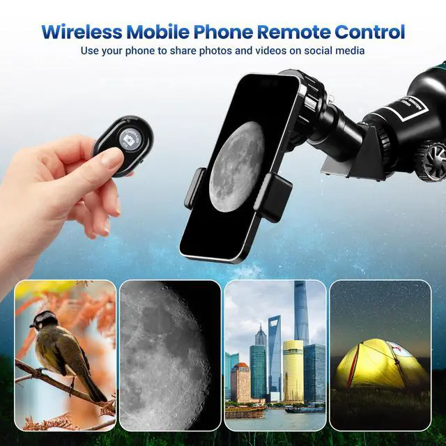 Alt view image 4 of 6 - Telescope, 80mm Aperture 700mm Astronomy Refractor Telescope for Adults Beginners, High Transmission Travel Professional Telescope with Stargazing App Wireless Remote Phone Adapter (70080G)