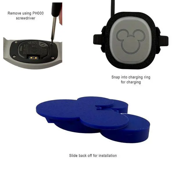 Alt view image 3 of 3 - Mouse Magicband+ Compatible Puck Holder. (Black)