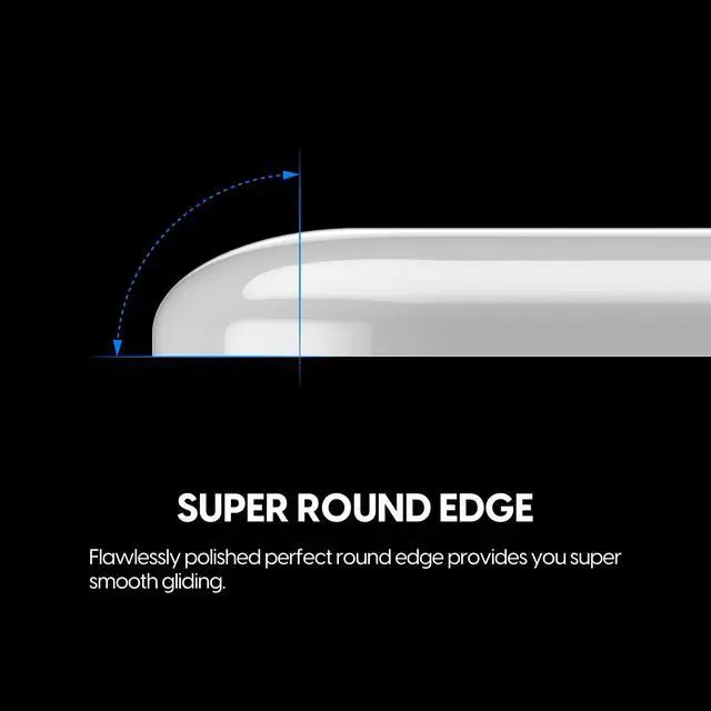 Alt view image 3 of 5 - Superglide Glass Mouse Skates - Super Smooth Glide, Polished Round Edge, Super Fast Gaming Mouse Feet with Durable Sole for Razer Deathadder v3 Pro (Type-S, White)