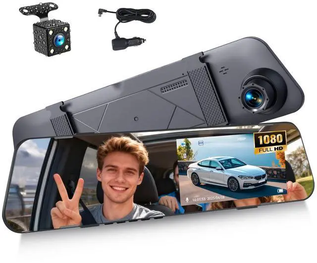 Main image of 4.5 Inch Mirror Dash Cam Backup Camera 1080P Front and Rear View Mirror Camera for Cars Dual Lens Cam Loop Recording 150°Wide Angle G-Sensor Parking Assistance
