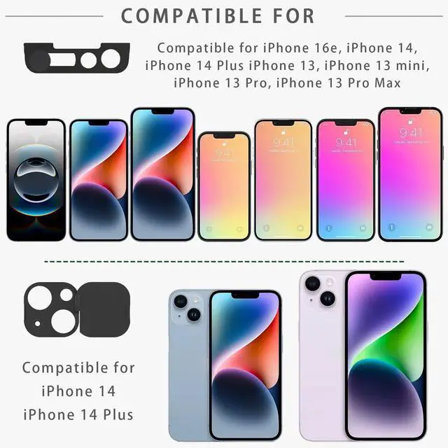 Alt view image 5 of 6 - Privacy Cover Compatible for iPhone 14 /iPhone 14 Plus Front Camera Cover,Protect Privacy and Security But Not Affect Facial Recognition(2Pack)