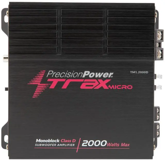 Alt view image 2 of 6 - Trax Micro Monoblock Class D Car Stereo Amplifier TM1.2000D 2000W Single Channel Digital Subwoofer Amp with Wired Bass Control & High-Level Inputs for Powerful Audio