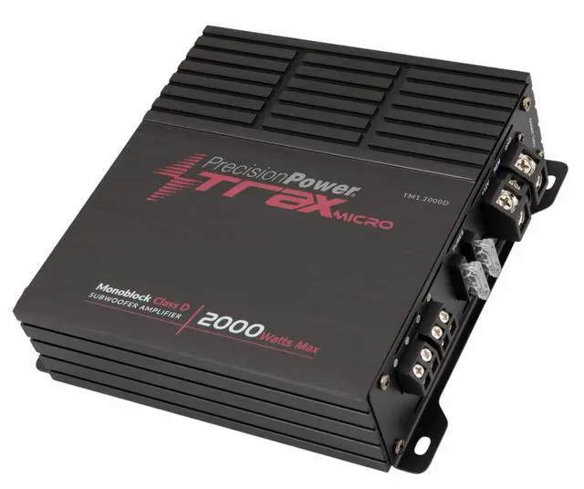 Alt view image 3 of 6 - Trax Micro Monoblock Class D Car Stereo Amplifier TM1.2000D 2000W Single Channel Digital Subwoofer Amp with Wired Bass Control & High-Level Inputs for Powerful Audio
