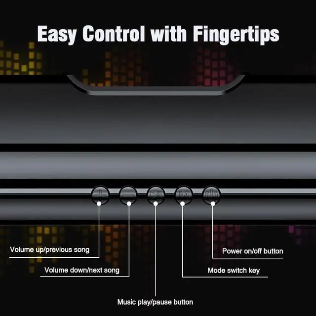 Alt view image 3 of 4 - 50W 2.0CH Sound Bar for Smart TV with Bluetooth 5.0 | Optical, coaxial, AUX, USB inputs. 3 EQ modes, adjustable bass/treble. Compact size for TV, PC, gaming, dorm