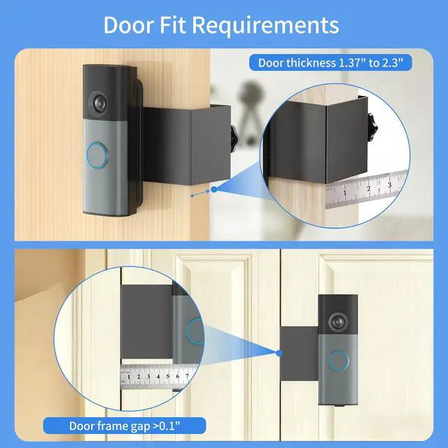 Alt view image 4 of 6 - Anti-Theft Doorbell Mount for Battery Doorbell/Plus/Pro(2026 Model) | No-Drill Doorbell Camera Bracket for Apartment Door, No Front Cover, Renter Friendly, Easy to install, Accessories for Home