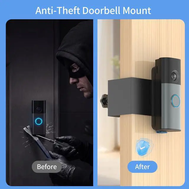 Alt view image 6 of 6 - Anti-Theft Doorbell Mount for Battery Doorbell/Plus/Pro(2026 Model) | No-Drill Doorbell Camera Bracket for Apartment Door, No Front Cover, Renter Friendly, Easy to install, Accessories for Home