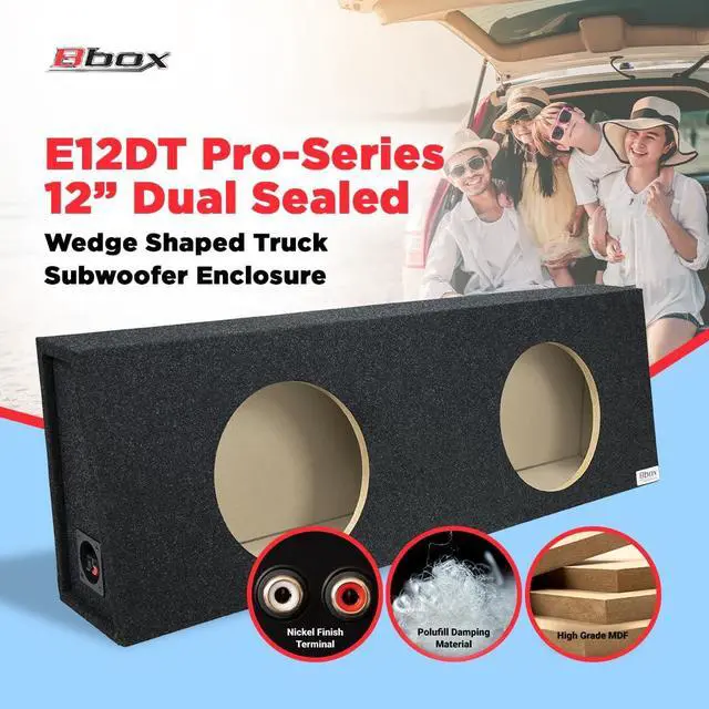 Alt view image 2 of 6 - Bbox Dual Sealed 12 Inch Subwoofer Enclosure - Pro Series Dual Sealed Car Subwoofer Boxes & Enclosures - Premium Subwoofer Box Improves Audio Quality, Sound & Bass - Spring Terminals