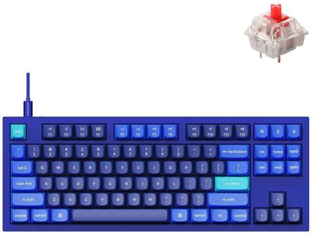 Main image of Q3 RGB Tenkeyless Layout 87-Key QMK/VIA Programmable Macro Hot-swappable Wired Custom Mechanical Keyboard with Gateron G Pro Red Switch Double Gasket Compatible with Mac Windows Linux(Blue)