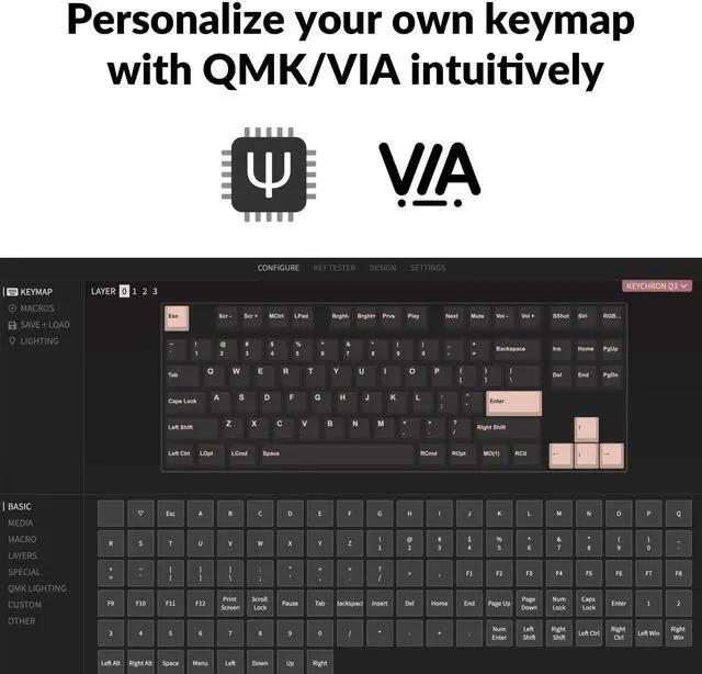 Alt view image 2 of 6 - Q3 RGB Tenkeyless Layout 87-Key QMK/VIA Programmable Macro Hot-swappable Wired Custom Mechanical Keyboard with Gateron G Pro Red Switch Double Gasket Compatible with Mac Windows Linux(Blue)