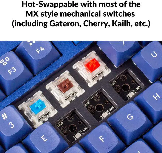 Alt view image 3 of 6 - Q3 RGB Tenkeyless Layout 87-Key QMK/VIA Programmable Macro Hot-swappable Wired Custom Mechanical Keyboard with Gateron G Pro Red Switch Double Gasket Compatible with Mac Windows Linux(Blue)