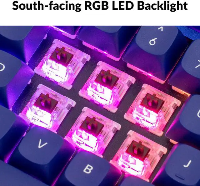 Alt view image 5 of 6 - Q3 RGB Tenkeyless Layout 87-Key QMK/VIA Programmable Macro Hot-swappable Wired Custom Mechanical Keyboard with Gateron G Pro Red Switch Double Gasket Compatible with Mac Windows Linux(Blue)