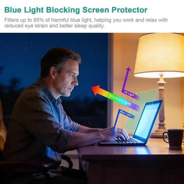 Alt view image 2 of 6 - 2-Pack Anti Blue Light Screen Protector for MacBook Air 13.6/13 Inch (2022-2026, M2 M3 M4 M5 Chip), Matte Anti Glare Filter Eye Protection Shield for Mac 13.6'', Anti-Scratch Protector