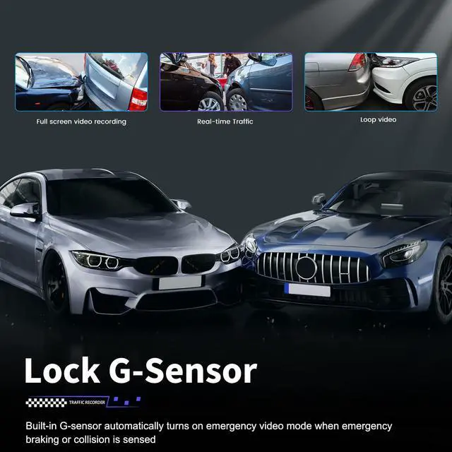 Alt view image 5 of 6 - 4K Mirror Dash Cam Front and Rear, WiFi Rear View Mirror Camera, 9.66" Full Touch Screen, Dash Camera for Cars, Night Vision, G-Sensor, Loop Recording, Reverse Assist