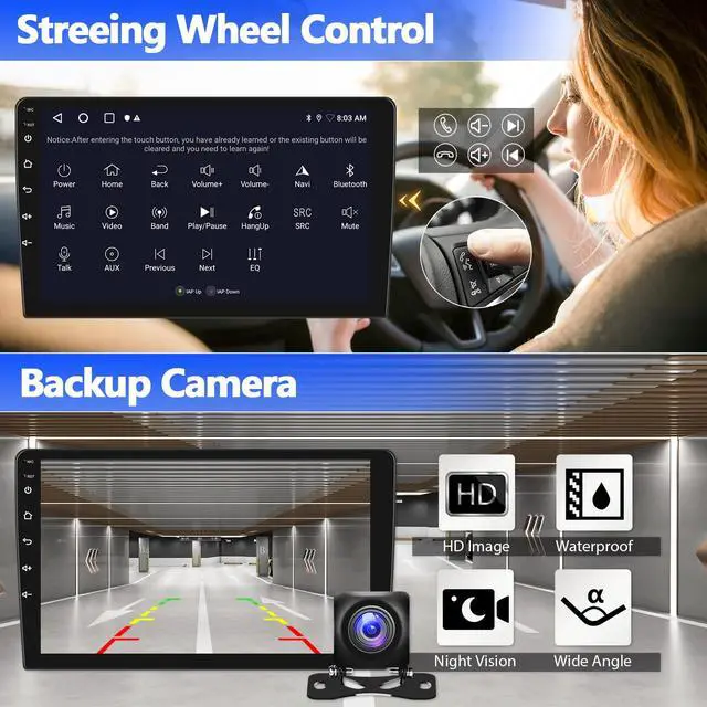 Alt view image 5 of 5 - Android Car Stereo for Honda CRV 1997 1998 1999 2000 2001 Manual AC 2G+64G with Carplay Android Auto Mirror Link 9 inch Touchscreen with GPS Navigation WiFi 26UI Bluetooth FM Backup Camera