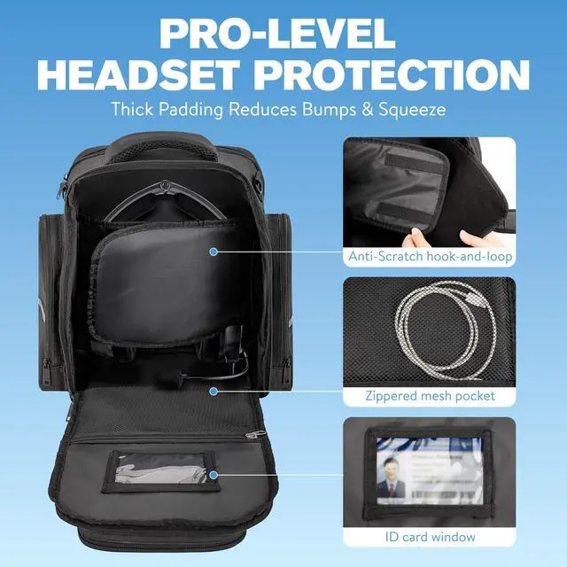 Alt view image 3 of 6 - Flight Bags for Pilots, Aviation Headset Pilot Bag with Padded Protection | Headset Bag for Kneeboard, iPad & Flight Accessories, Multiple Pockets & Shoulder Strap, Gift for Student Pilots, Bag Only