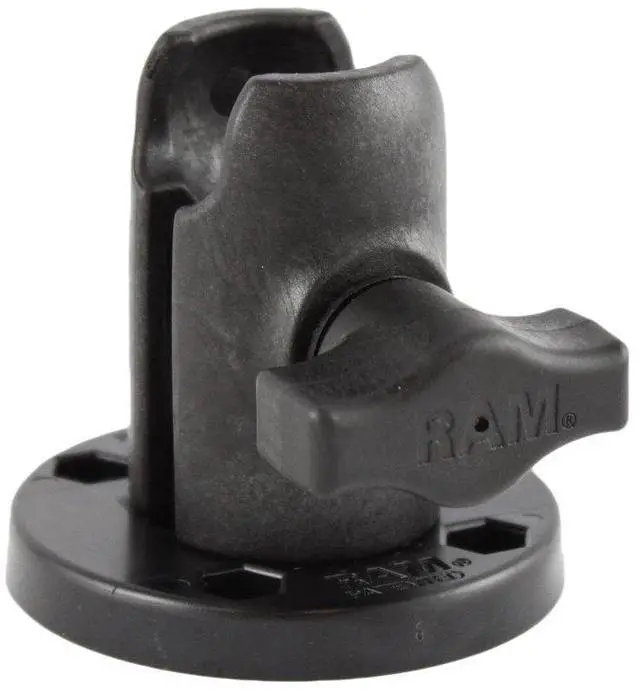 Alt view image 2 of 2 - Single Socket Swivel Arm with AMPS Base, B Size 1" Ball | 360° rotating mount with round AMPS base, composite adapter for systems