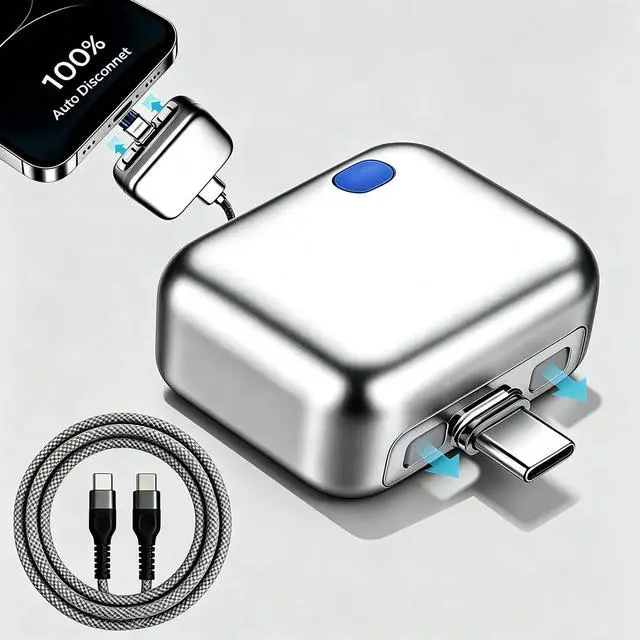 Main image of Smart Auto Disconnect Charger with USB-C Cable, 140W Auto Shut Off Phone Charger, PD3.1 Passthrough, Dual-Mode, Full Charge Disconnector for Phones, Laptops and Tablets and More