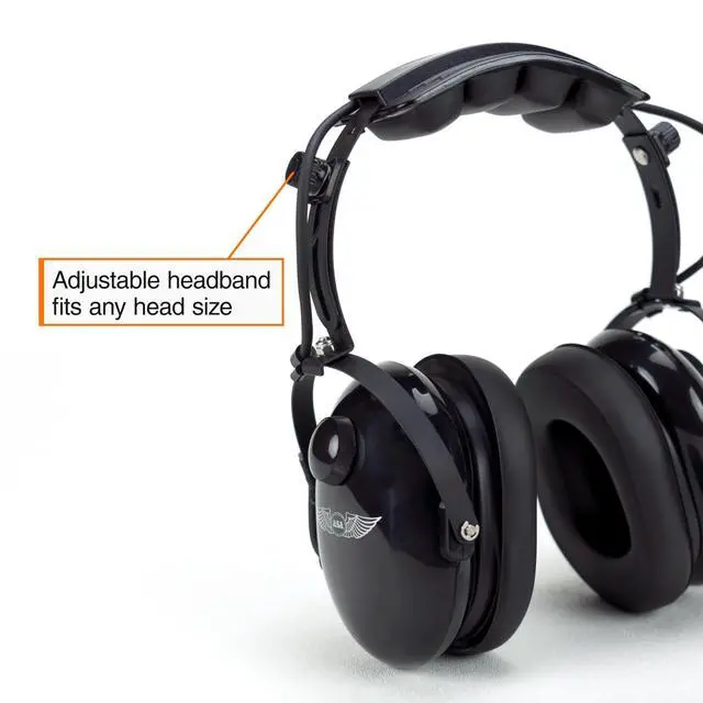 Alt view image 3 of 6 - AirClassics HS-1A Pilot Headset Durability - 23 dB Noise Reduction - Noise-Canceling Mic - Stereo/Mono - Essential Aviation Headset - General Aviation Headsets for Pilots