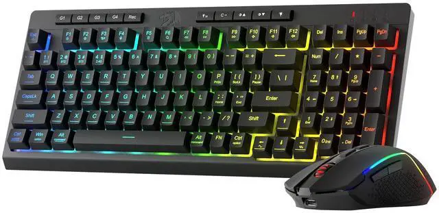 Main image of S142 Combo, K515 PRO Membrane Gaming Keyboard, M693 4800 DPI Mouse | 4 On-the-Fly Combos, No Software Needed, 0-Delay Cordless Both Devices, 7-Button Precision, Shared Dongle, On-Board CPI Mice