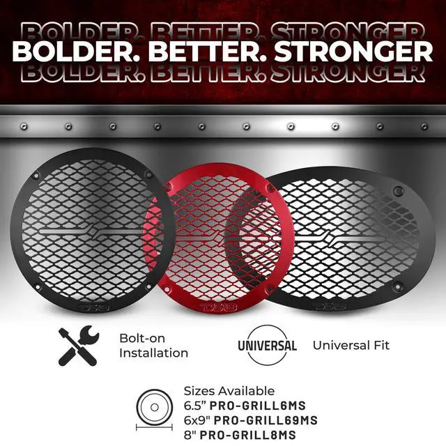 Alt view image 2 of 6 - PRO-GRILL69MS 6x9 Universal Speaker Grill, Shallow Metal Mesh Protective Speaker Cover 6x9 inches, Bolt on Installation, Slim Design, Each (Black)