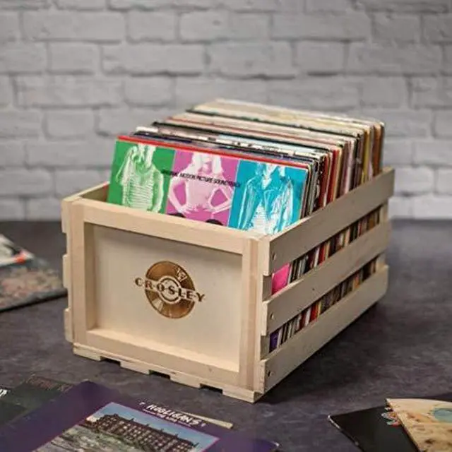 Alt view image 6 of 6 - AC1004A-NA Vinyl Record Storage Crate, Natural | Holds Up to 75 Standard Records, Solid Wood, Easy to Assemble