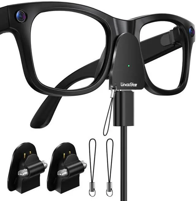 Main image of Charging Adapter for RayBan Meta Smart Glasses, USB C Charger Compatible with Meta Gen 1/2 Wayfarer Skyler Headliner Oakley Meta HSTN, Portable Charger with LED Indicator Overcharge Protection, 2Pack