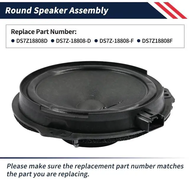 Alt view image 3 of 6 - DS7Z18808D DS7Z-18808-F Round Speaker Assembly Compatible with Ford Fusion 2013 2014 2015 2016 2017 2018 2019 2020, Left Driver or Right Passenger Side Door Speaker Assembly Replacement