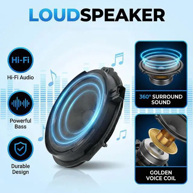 Alt view image 5 of 6 - DS7Z18808D DS7Z-18808-F Round Speaker Assembly Compatible with Ford Fusion 2013 2014 2015 2016 2017 2018 2019 2020, Left Driver or Right Passenger Side Door Speaker Assembly Replacement