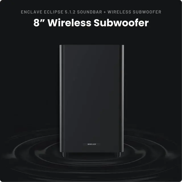 Alt view image 5 of 6 - Enclave Eclipse 5.1.2 Dolby Atmos Soundbar with 8 Wireless Subwoofer - Includes 11 Custom Drivers & 8-Inch Subwoofer for Multidimensional Spatial Sound