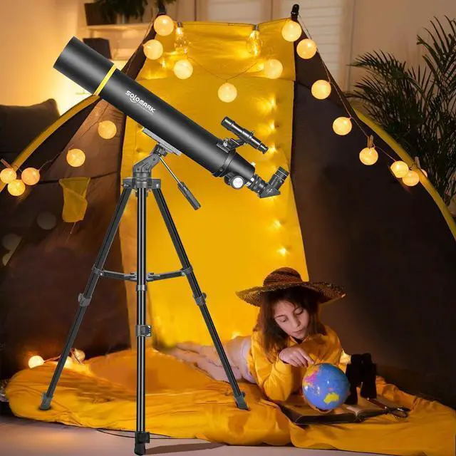 Alt view image 6 of 6 - Telescopes for Adults Astronomy, 80mm Aperture 900mm Professional Refractor Telescope for Kids & Beginners, Compact and Portable Travel Telescopio with Carrying Bag