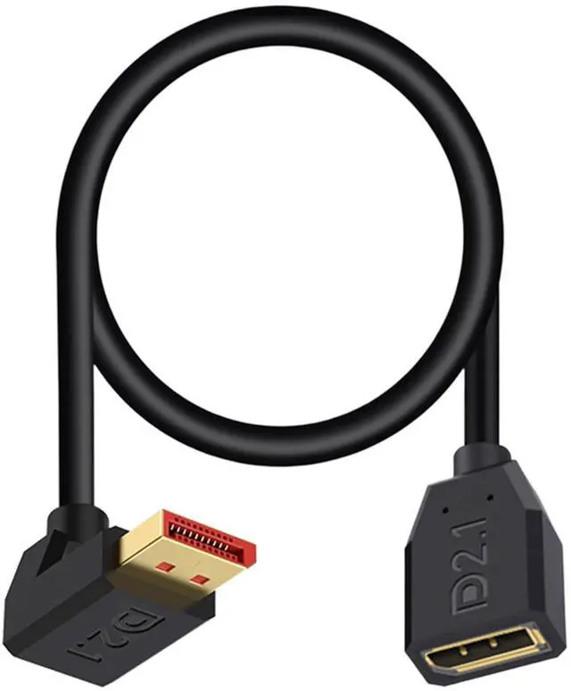 Main image of 16K Displayport 2.1 Cable 1.5FT, 90 Degree Up Angle Displayport Extension Cable, 54Gbps DP Support for 16K@30Hz, 8K@120Hz, 4K@240Hz 165Hz, HDR, HDCP,Gaming Monitor, TV, Graphics