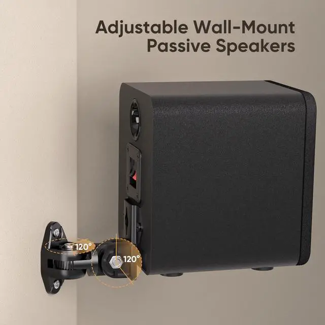 Alt view image 3 of 3 - Indoor Wall Mount Passive Speakers with 3" Drivers, 6 | Rear Surround Sound Speakers for Home Theater Surround Sound Systems, Receiver or Amplifier Required