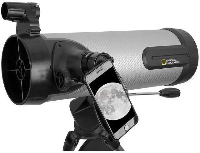 Alt view image 4 of 6 - National Geographic NT114CF 114mm Reflector Telescope Carbon-Fiber Tube, 500mm Focal Length (f/4.4), Includes 2 Plssl Eyepieces, 2 Barlow Lens, Red-Dot Finder, Smartphone Adapter & Tripod