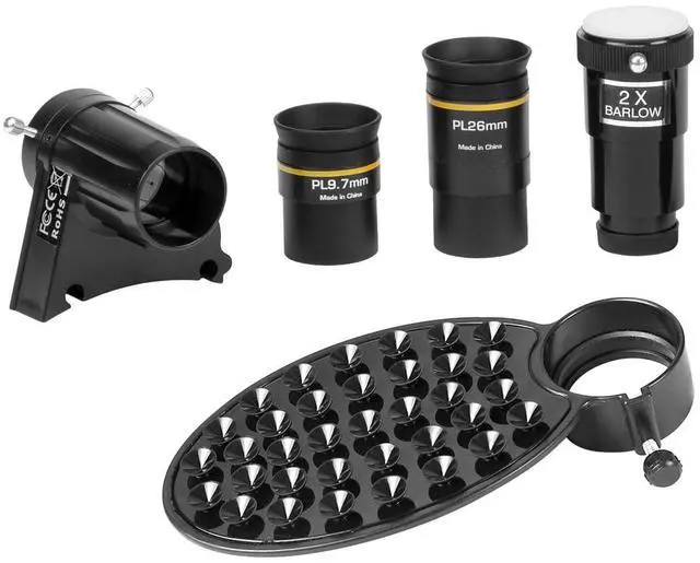 Alt view image 5 of 6 - National Geographic NT114CF 114mm Reflector Telescope Carbon-Fiber Tube, 500mm Focal Length (f/4.4), Includes 2 Plssl Eyepieces, 2 Barlow Lens, Red-Dot Finder, Smartphone Adapter & Tripod