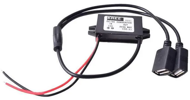 Main image of Car Hard Wire Charger, 12V to 5V Dual USB Female Port Charging Cable Direct Link Hard Wired Step Down Converter Power Supply for Dash Camera Car DVR GPS