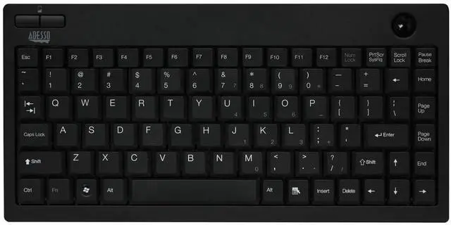 Main image of WKB-3100UB Wireless Mini Trackball Keyboard, Compact 87-Key Layout | Built-in 800 DPI Optical Trackball, 24GHz RF Wireless Technology, USB Interface, 30-Foot Range