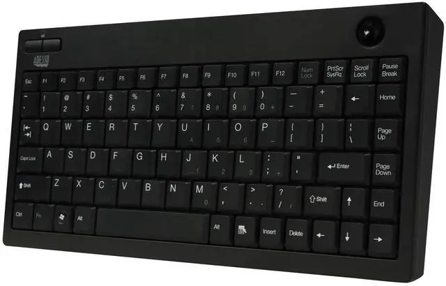 Alt view image 2 of 5 - WKB-3100UB Wireless Mini Trackball Keyboard, Compact 87-Key Layout | Built-in 800 DPI Optical Trackball, 24GHz RF Wireless Technology, USB Interface, 30-Foot Range