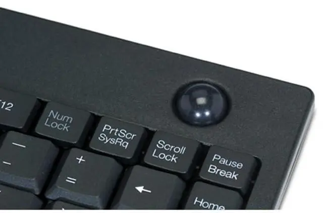 Alt view image 3 of 5 - WKB-3100UB Wireless Mini Trackball Keyboard, Compact 87-Key Layout | Built-in 800 DPI Optical Trackball, 24GHz RF Wireless Technology, USB Interface, 30-Foot Range