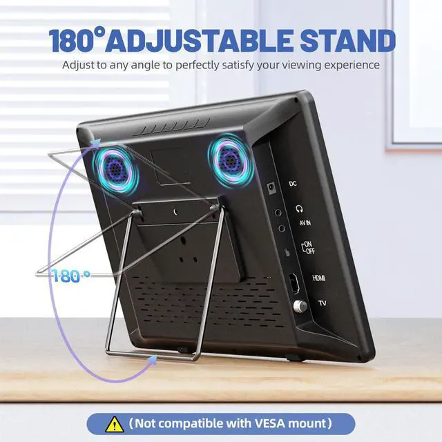 Alt view image 4 of 6 - 14 inch Portable TV with Upgraded Antenna, LCD Monitor 1080P | HDMI/USB/AV in, Small Portable TV for Camping, Car, RV, Home, Remote Control
