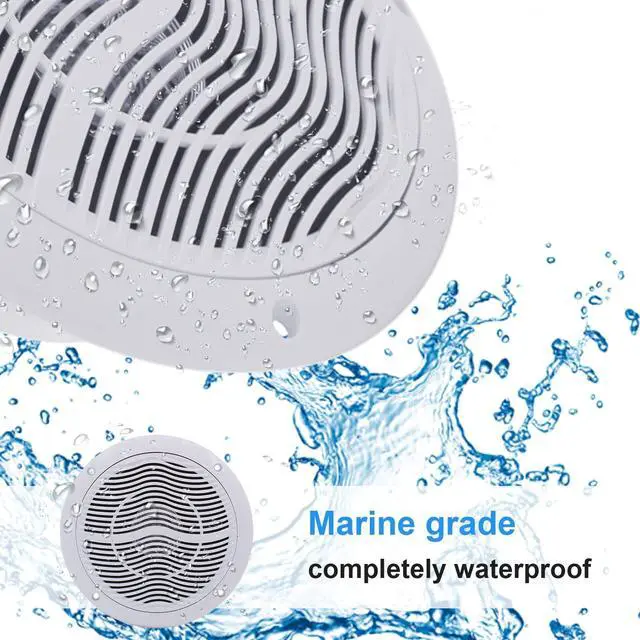 Alt view image 3 of 6 - 6.5 Inch 2-Way Waterproof Marine Bluetooth Ceiling Speakers, 120W Flush Mount, Suitable for Boat ATV UTV Golf Cart Camper RV Hot Tub Bathroom Outdoor, 1 Pair, White