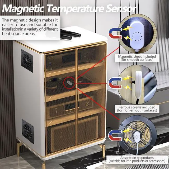 Alt view image 4 of 6 - 120mm USB Quiet Cabinets Cooling Fan System 6" with 0-60 Adjustable Thermostat Control, for Home Theater AV Cabinets,Plant House, pet Kennel
