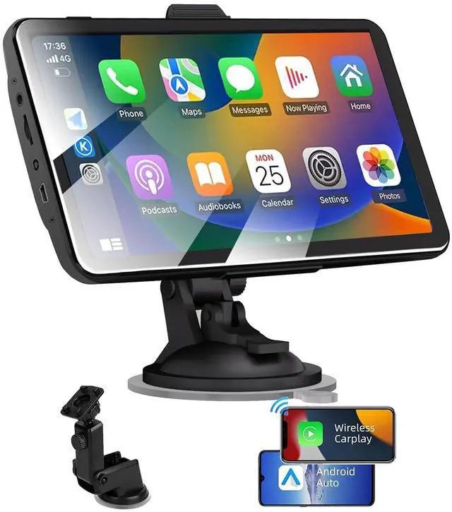 Main image of 7-inch Portable Carplay Screen for Car Compatable with Apple CarPlay and Android Auto,Wireless Car Play Unit with GPS Navigation,Bluetooth,Mirror Link,Touch Screen for All Vehicles (7Inch)