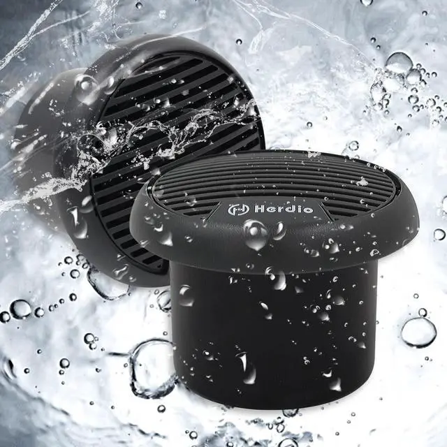 Alt view image 3 of 6 - 3" inch Marine Bluetooth Speakers Boat Motorcycle Hot tub Stereo with Max Power 140 Watt (Black)