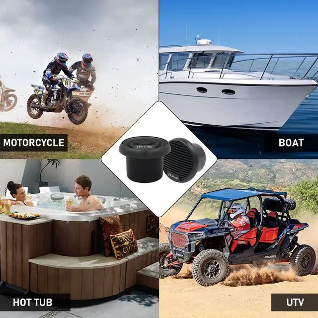 Alt view image 6 of 6 - 3" inch Marine Bluetooth Speakers Boat Motorcycle Hot tub Stereo with Max Power 140 Watt (Black)