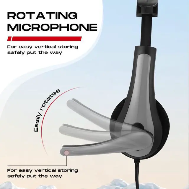 Alt view image 4 of 6 - 20 Pack Bulk Classroom Headphones with Microphone Students Wired School Class Set Headphones for School Library Computer Office Adults 3.5 Jack Universal Plug(Grey)