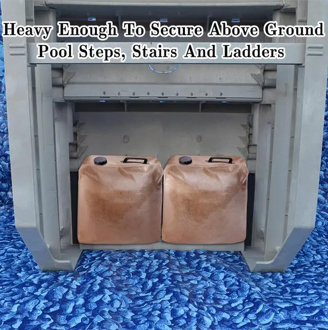 Alt view image 5 of 6 - 2 Pcs 50 LB Heavy Duty Pool Weight Sand Bags, Universal Pool Ladder Weights | Step Weight Anchor Bag for Above Ground Pools Stair Entry Systems, Foldable & Handled, Soft Plastic Sand Bags(No Sand)