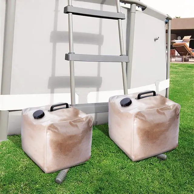 Alt view image 6 of 6 - 2 Pcs 50 LB Heavy Duty Pool Weight Sand Bags, Universal Pool Ladder Weights | Step Weight Anchor Bag for Above Ground Pools Stair Entry Systems, Foldable & Handled, Soft Plastic Sand Bags(No Sand)