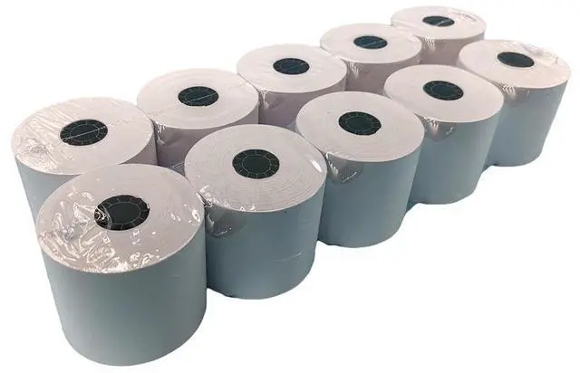 Main image of 2 1/4 in x 150 ft Calculator Paper Rolls 2 1/4 Adding Machine Tape Paper Rolls, for HR-10RC, HR-170RC, HR-200RC, EL-1197PIII, EL-1801V, P23-DHV-3, CP-90A, MP11DX-2, 1280-2, 53 GSM, 10 Rolls