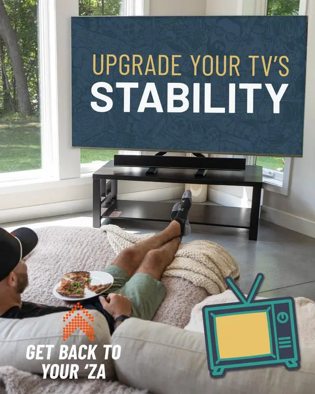 Alt view image 3 of 6 - Premium Replacement TV Stand for 55"-86" Screens - Angled Feet Give Universal TV Stand Stability for QLED & OLED TVs -Easy 3-Step Install Comes w/Soundbar Isolation & Anti-Slip/Scratch Pads
